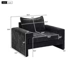 Poltrona moderna rivestita in ciniglia con cuscino spesso