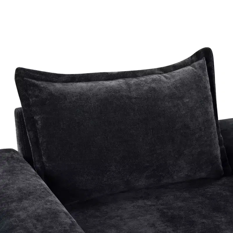 Poltrona moderna rivestita in ciniglia con cuscino spesso