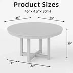 Tavolo da pranzo rotondo in legno con base a croce X, nero, 114 cm.