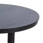 Tavolo da pranzo rotondo in legno con base a croce X, nero, 114 cm.
