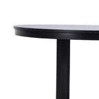 Tavolo da pranzo rotondo in legno con base a croce X, nero, 114 cm.