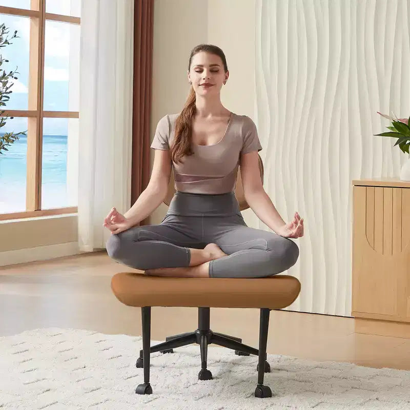 Sedia ergonomica incrociata – Sedia girevole in pelle PU con supporto lombare