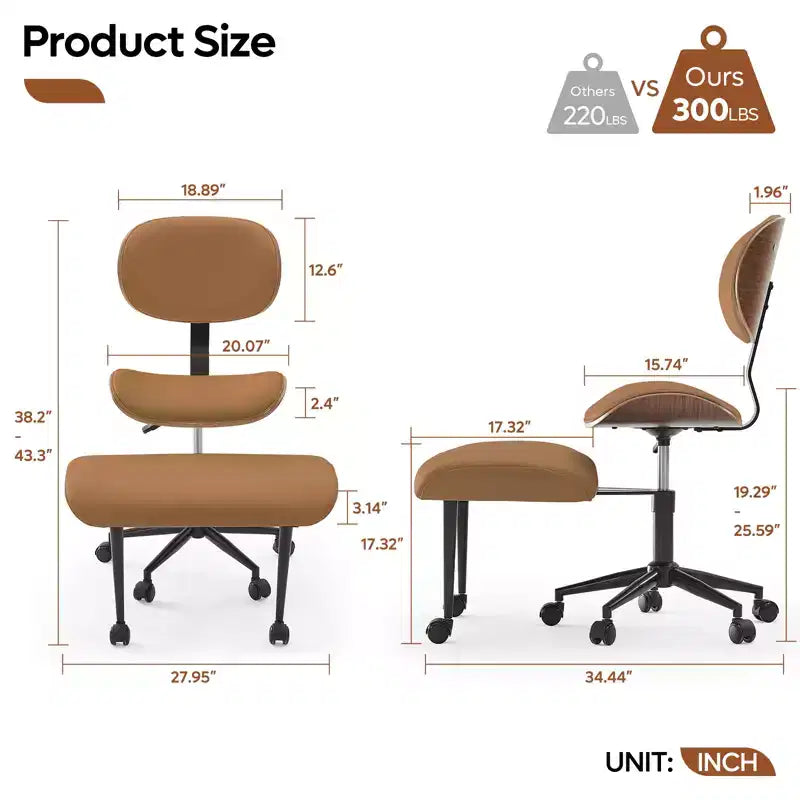Sedia ergonomica incrociata – Sedia girevole in pelle PU con supporto lombare