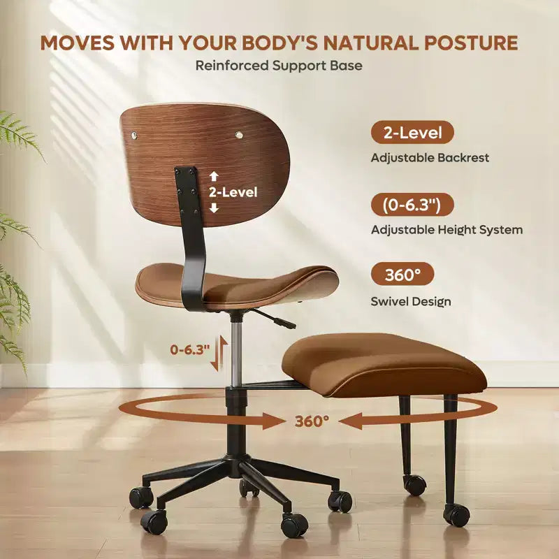 Sedia ergonomica incrociata – Sedia girevole in pelle PU con supporto lombare