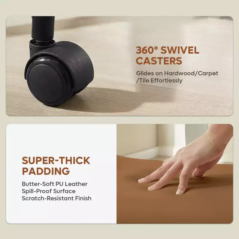 Sedia ergonomica incrociata – Sedia girevole in pelle PU con supporto lombare