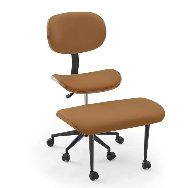 Sedia ergonomica incrociata – Sedia girevole in pelle PU con supporto lombare