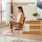 Sedia ergonomica incrociata – Sedia girevole in pelle PU con supporto lombare