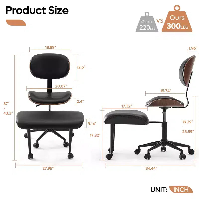Sedia ergonomica incrociata – Sedia girevole in pelle PU con supporto lombare