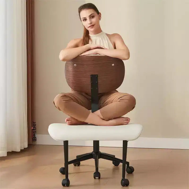 Sedia ergonomica incrociata – Sedia girevole in pelle PU con supporto lombare