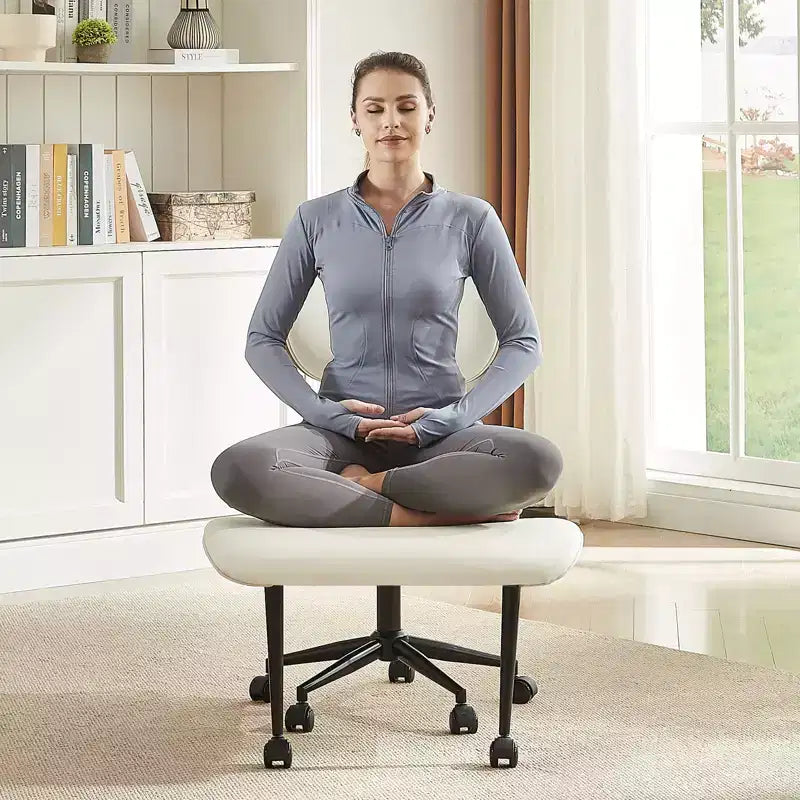 Sedia ergonomica incrociata – Sedia girevole in pelle PU con supporto lombare