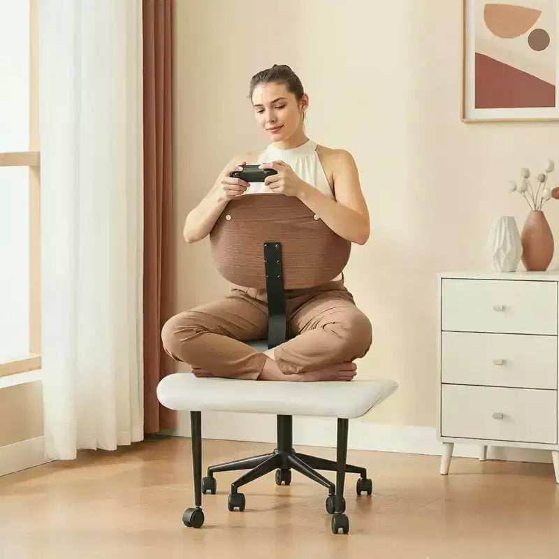Sedia ergonomica incrociata – Sedia girevole in pelle PU con supporto lombare