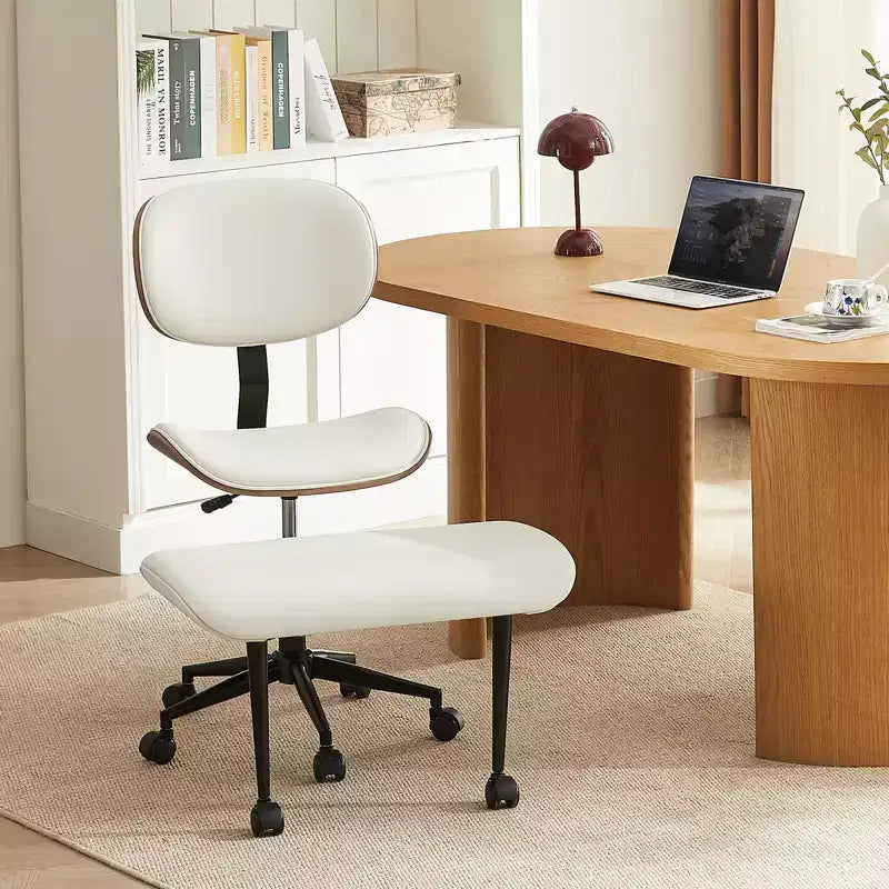 Sedia ergonomica incrociata – Sedia girevole in pelle PU con supporto lombare