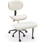 Sedia ergonomica incrociata – Sedia girevole in pelle PU con supporto lombare