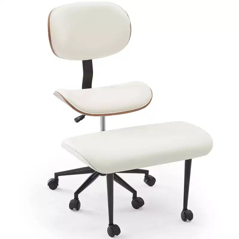 Sedia ergonomica incrociata – Sedia girevole in pelle PU con supporto lombare