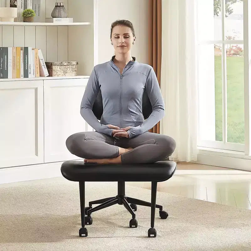 Sedia ergonomica incrociata – Sedia girevole in pelle PU con supporto lombare