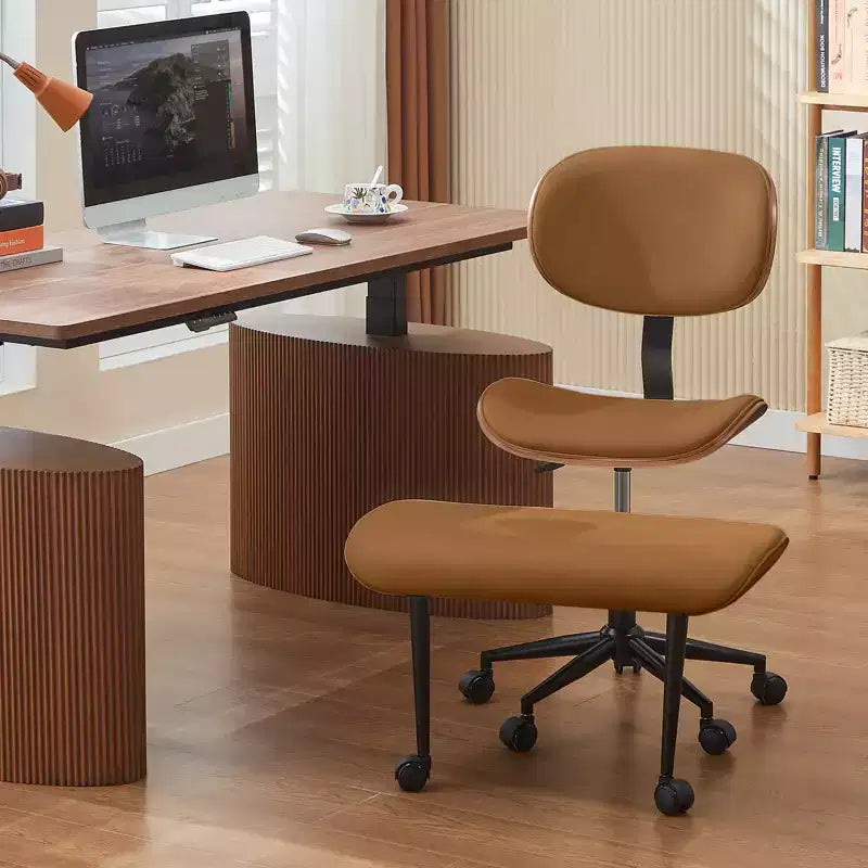 Sedia ergonomica incrociata – Sedia girevole in pelle PU con supporto lombare