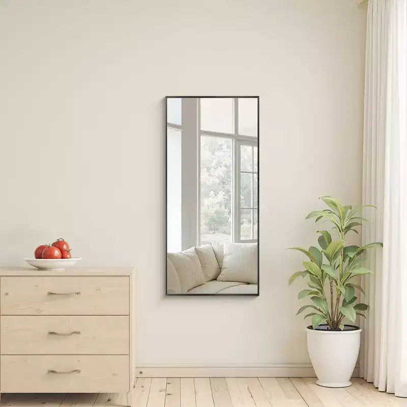 Specchio da parete rettangolare con cornice sottile in alluminio, 36 in. A x 24 in. L