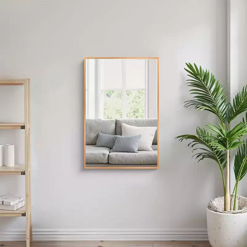 Specchio da parete rettangolare con cornice sottile in alluminio, 36 in. A x 24 in. L