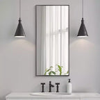 Specchio da parete rettangolare con cornice sottile in alluminio, 36 in. A x 24 in. L