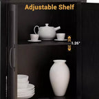 Libreria a 5 ripiani con ante a battente, scaffale espositivo alto 174,5 cm in legno per soggiorno e ufficio