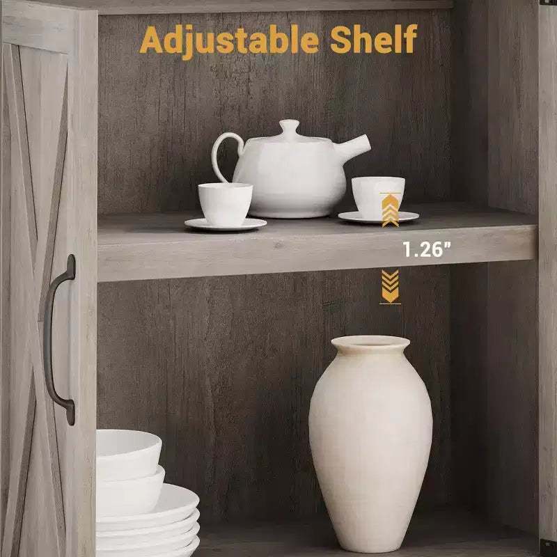 Libreria a 5 ripiani con ante a battente, scaffale espositivo alto 174,5 cm in legno per soggiorno e ufficio