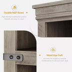 Libreria a 5 ripiani con ante a battente, scaffale espositivo alto 174,5 cm in legno per soggiorno e ufficio