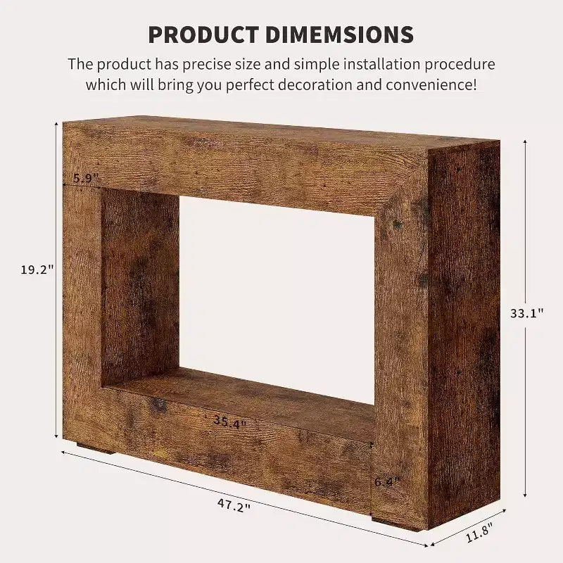 Console da 47 pollici con ripiano in legno, marrone