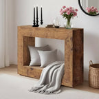 Console da 47 pollici con ripiano in legno, marrone