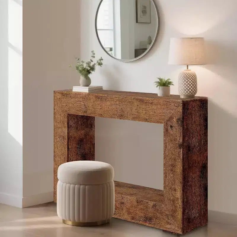 Console da 47 pollici con ripiano in legno, marrone