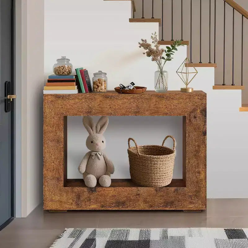 Console da 47 pollici con ripiano in legno, marrone