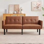 Divano letto futon convertibile da 75'' con schienale regolabile, divanetto imbottito per soggiorno
