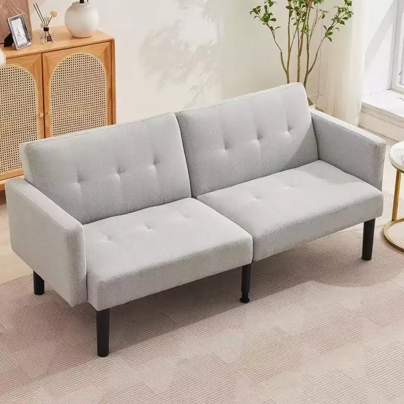Divano letto futon convertibile da 75'' con schienale regolabile, divanetto imbottito per soggiorno
