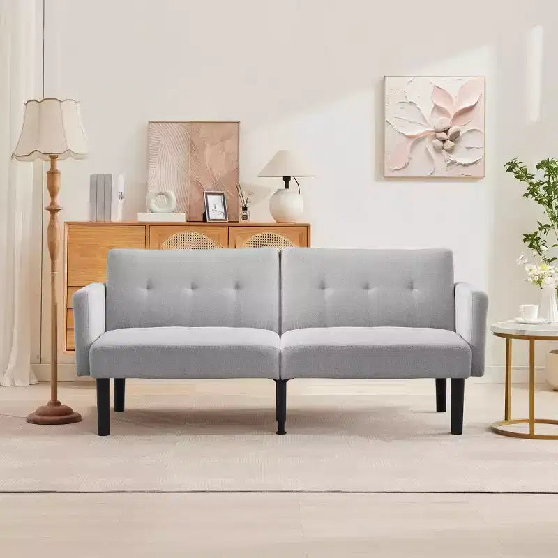 Divano letto futon convertibile da 75'' con schienale regolabile, divanetto imbottito per soggiorno