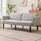 Divano letto futon convertibile da 75'' con schienale regolabile, divanetto imbottito per soggiorno