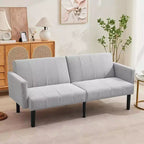 Divano letto futon convertibile da 75'' con schienale regolabile, divanetto imbottito per soggiorno