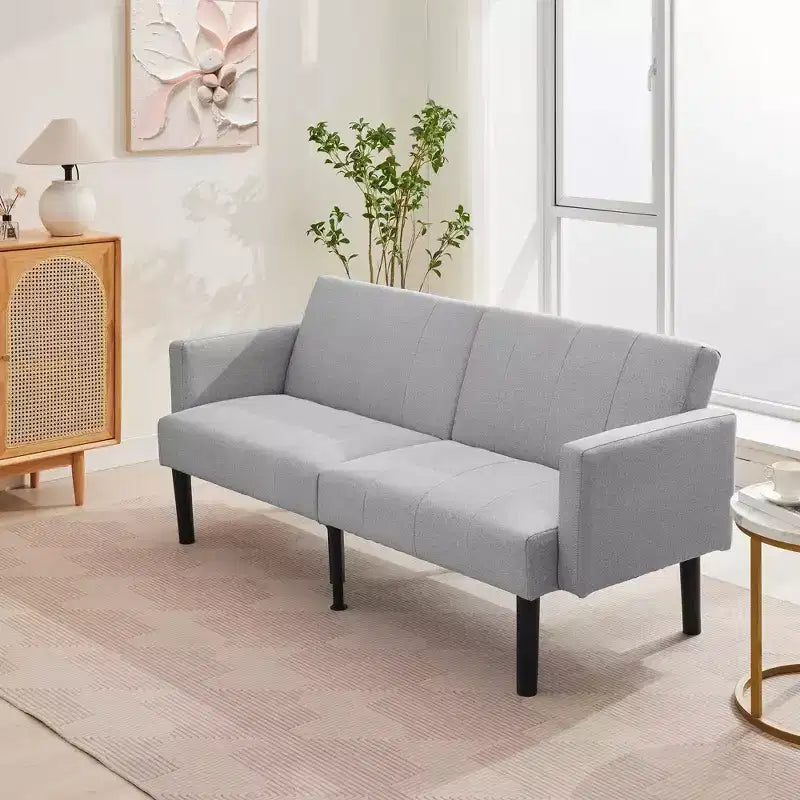 Divano letto futon convertibile da 75'' con schienale regolabile, divanetto imbottito per soggiorno