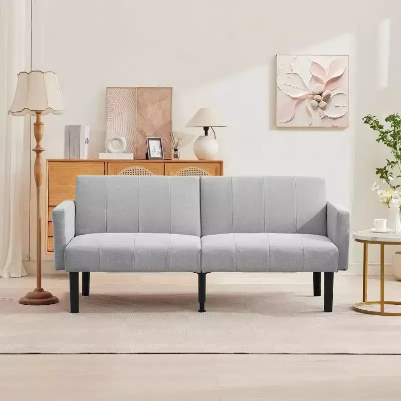 Divano letto futon convertibile da 75'' con schienale regolabile, divanetto imbottito per soggiorno