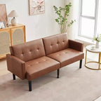 Divano letto futon convertibile da 75'' con schienale regolabile, divanetto imbottito per soggiorno