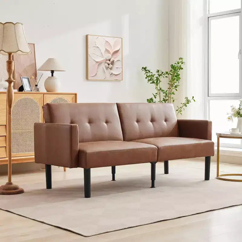 Divano letto futon convertibile da 75'' con schienale regolabile, divanetto imbottito per soggiorno