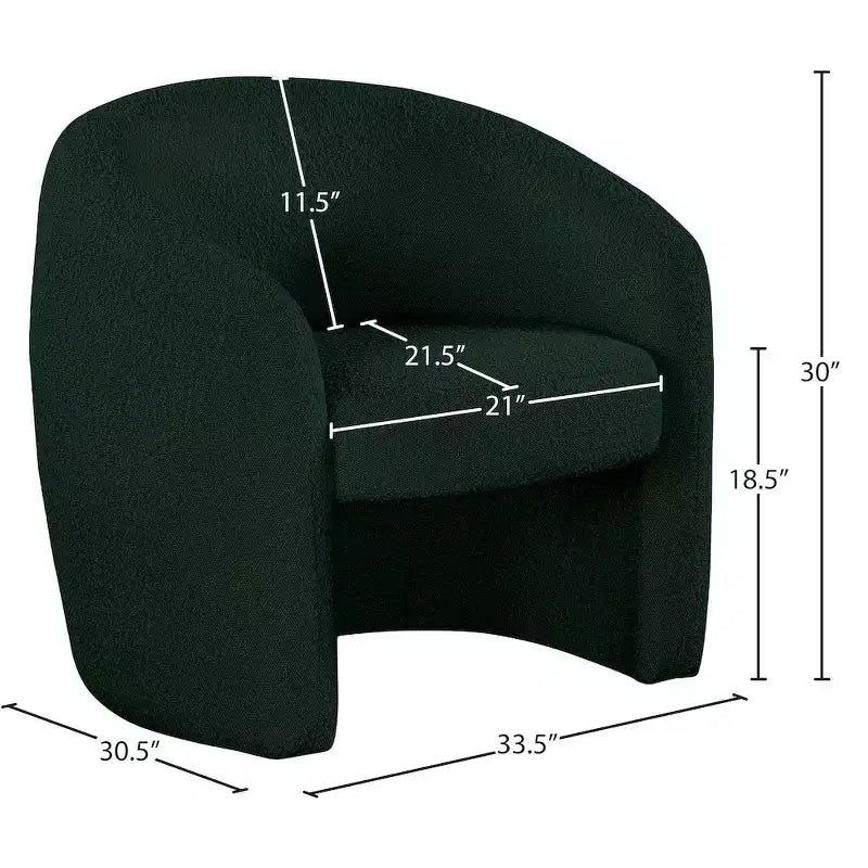 Poltrona in pelle vegana e tessuto Boucle Acadia