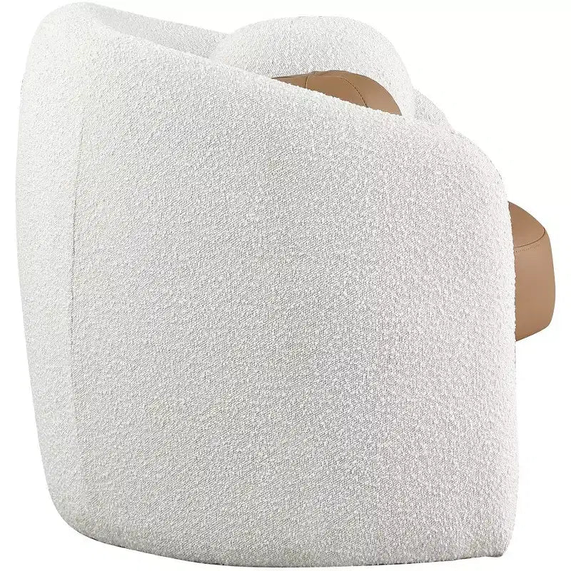 Poltrona in pelle vegana e tessuto Boucle Acadia