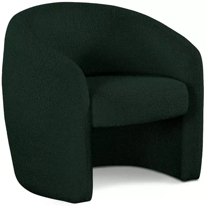Poltrona in pelle vegana e tessuto Boucle Acadia