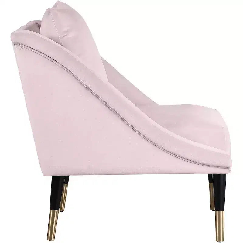 Poltrona in velluto con gambe in legno