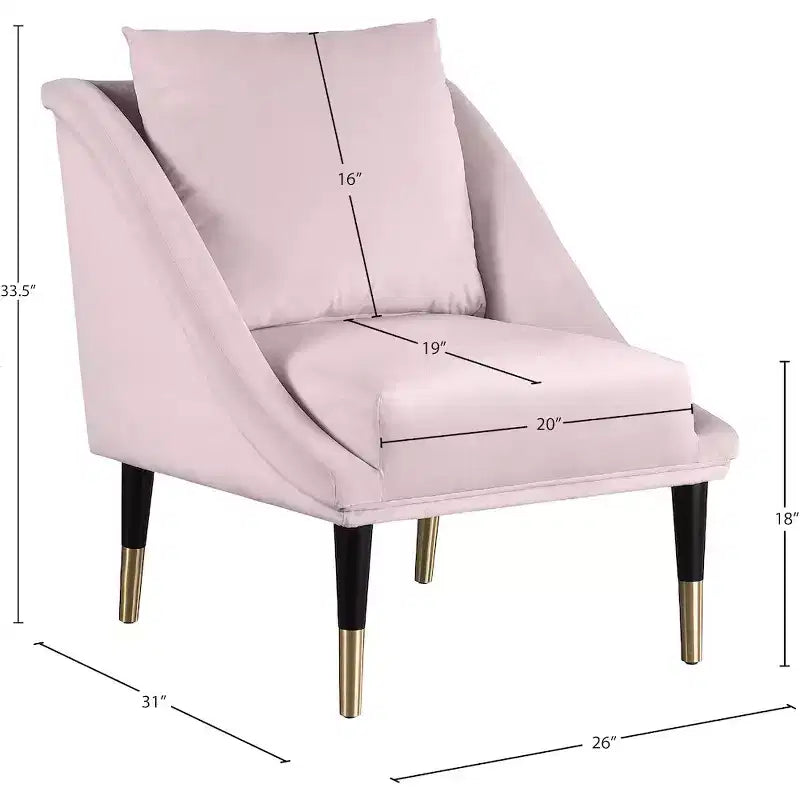 Poltrona in velluto con gambe in legno
