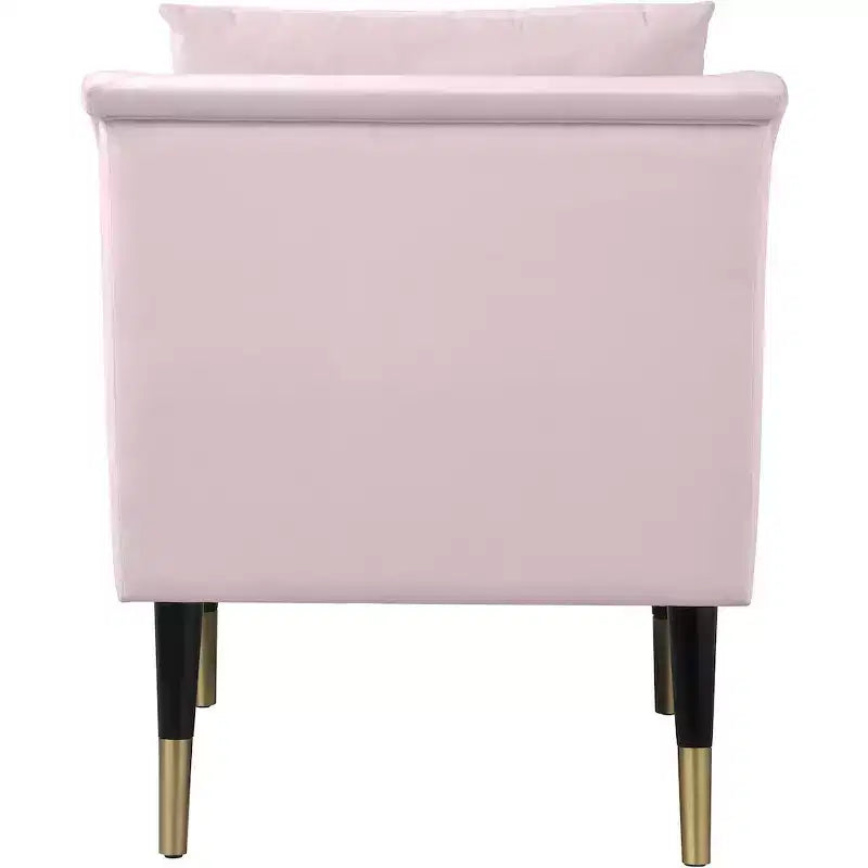 Poltrona in velluto con gambe in legno