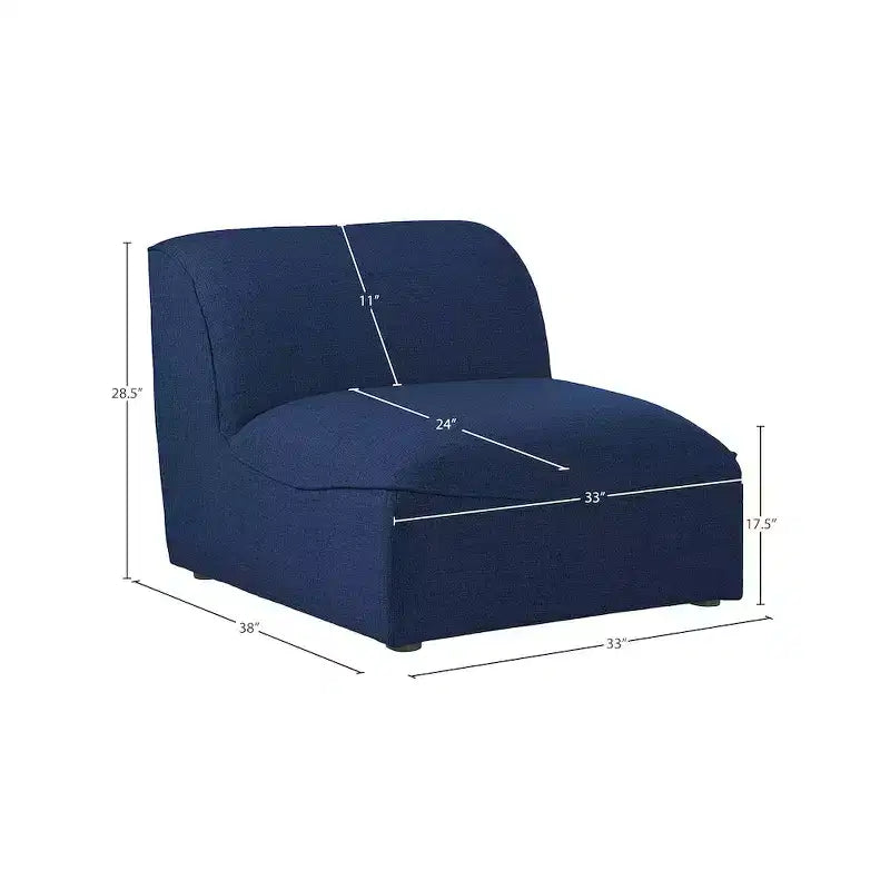 Poltrona accent senza braccioli modulare – Rivestimento in lino testurizzato
