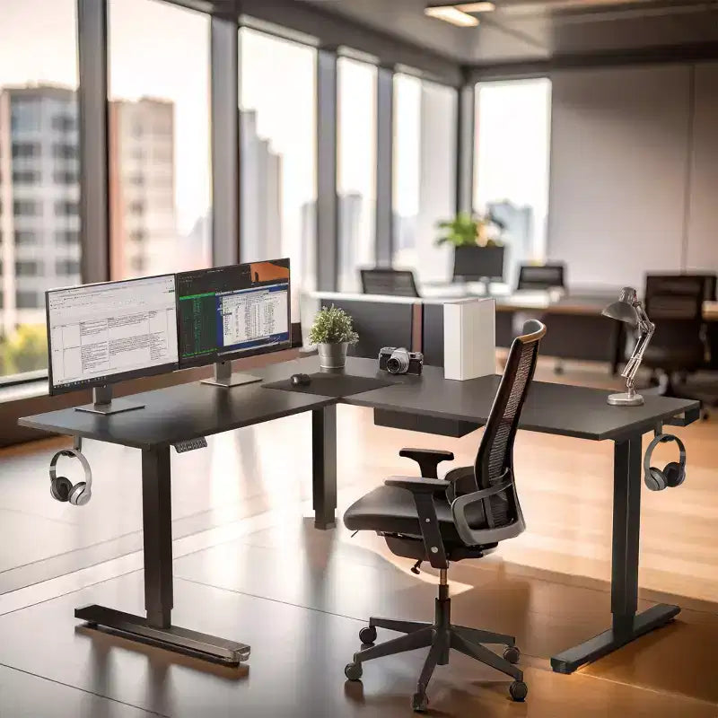 Scrivania angolare regolabile in altezza elettricamente XL
