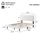 Letto a piattaforma moderno imbottito con testiera a petalo