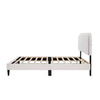 Letto a piattaforma moderno imbottito con testiera a petalo