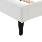 Letto a piattaforma moderno imbottito con testiera a petalo